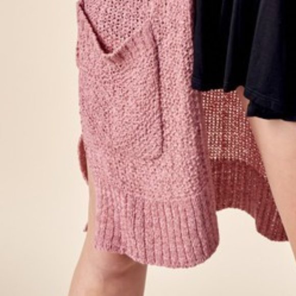 WOMEN'S LONG SLEEVE SIDE SLITS POCKETS CARDIGAN - Picture 10 of 10